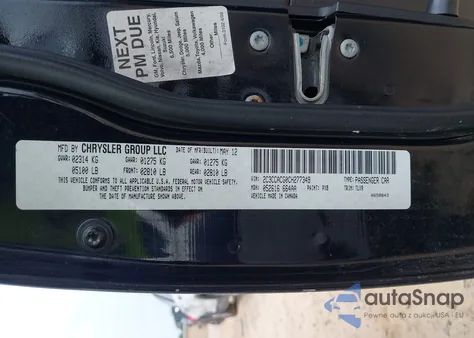 2012 Chrysler 300 Limited z USA, uszkodzony, nr VIN 2C3CCACG0CH277349